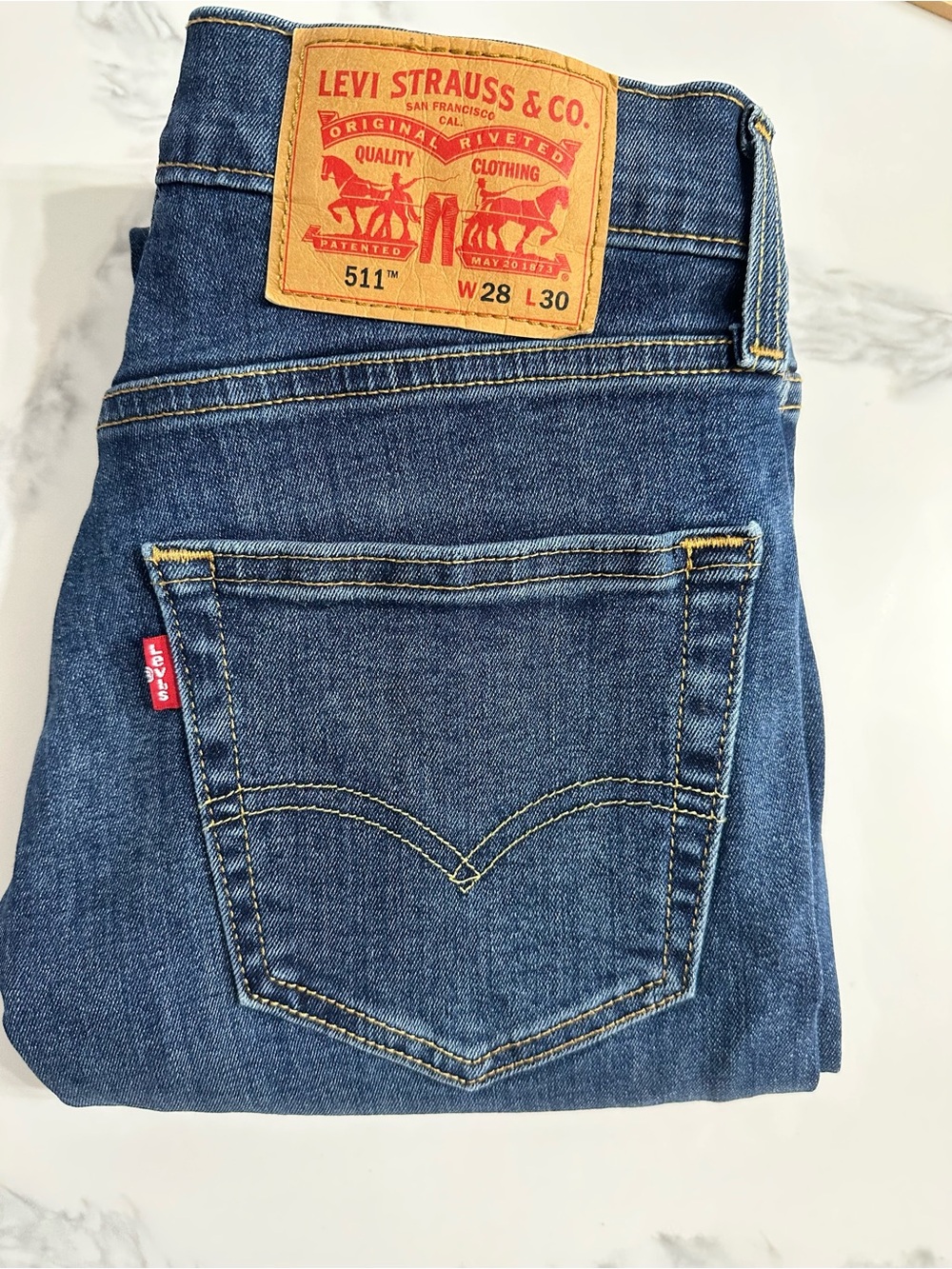 Levi's Women's Skinny Jeans in Dark Blue Denim